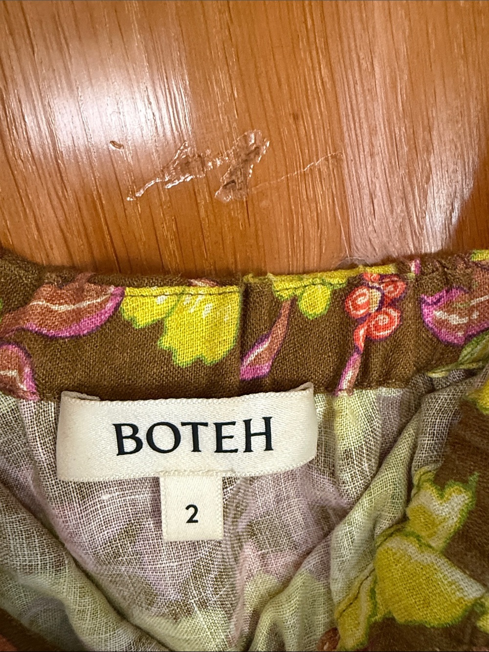 Boteh (Australian Designer) Asymmetrical Shoulder Linen Floral Maxi Dress 👗 - Picture 6 of 9